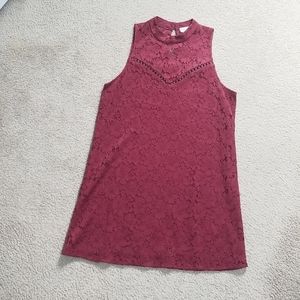 Lace Mock Turtleneck Dress